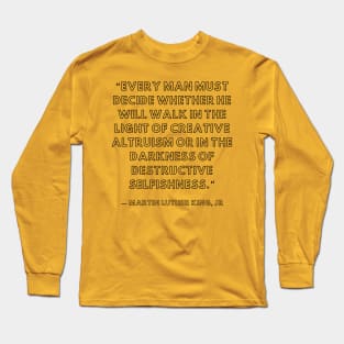 quote Martin Luther King JR about charty Long Sleeve T-Shirt